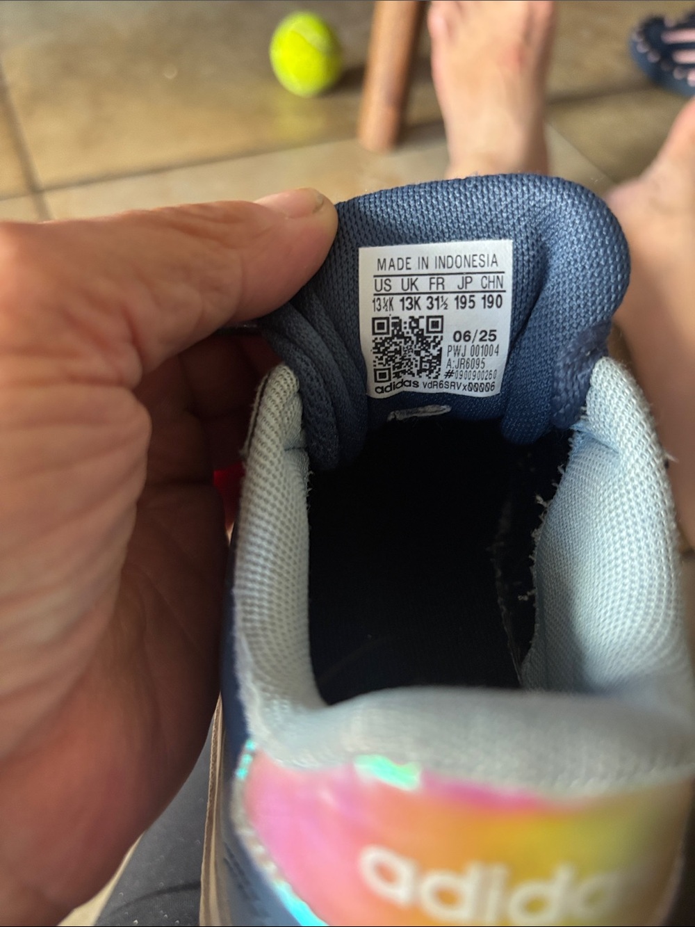 adidas Kids Navy Sneakers with Iridescent Heel - Picture 11 of 11